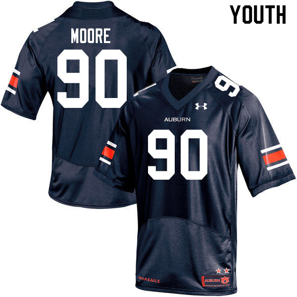 Youth #90 Charles Moore Auburn Tigers College Football Jerseys Sale-Navy